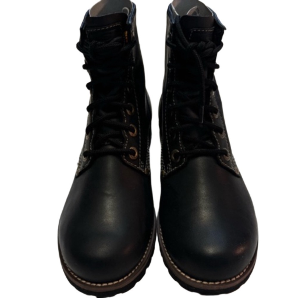 Sketchers Women’s Black Boots Size 7.5 Lace Up White Stitching NEW - Picture 5 of 13